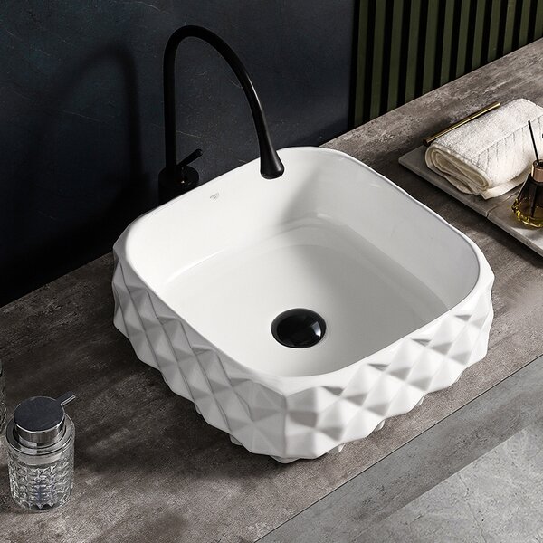 BPS-koupelny Keramické umývadlo na dosku PEARL WH 400 50x31 cm, biele