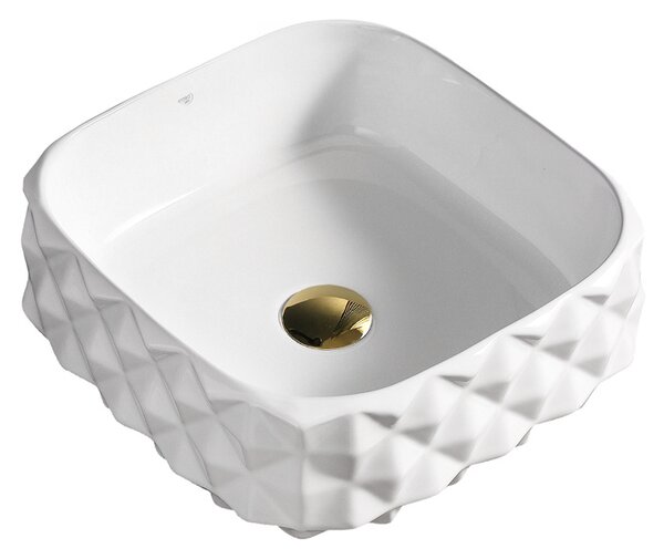 BPS-koupelny Keramické umývadlo na dosku PEARL WH 400 50x31 cm, biele