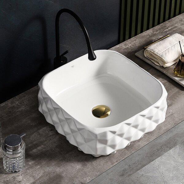 BPS-koupelny Keramické umývadlo na dosku PEARL WH 400 50x31 cm, biele