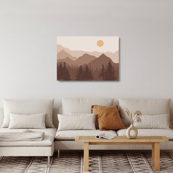 Sklenený obraz - Hnedé pohorie N⁰1 (70x50 cm)
