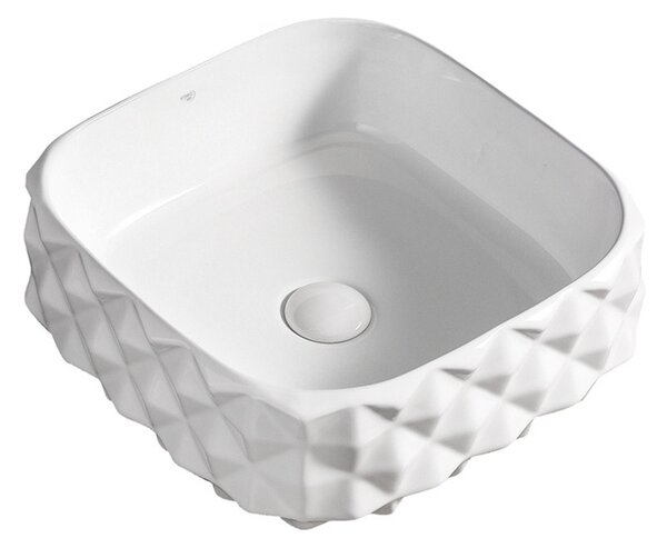 BPS-koupelny Keramické umývadlo na dosku PEARL WH 400 50x31 cm, biele