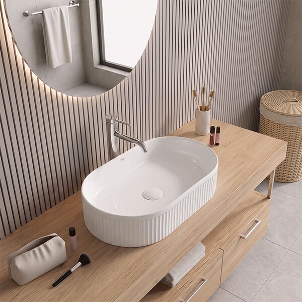 BPS-koupelny Keramické umývadlo na dosku ELIX WH 490 49x31 cm, biele