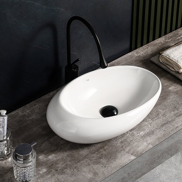 BPS-koupelny Keramické umývadlo na dosku EMMA WH 490 49x31 cm, biele