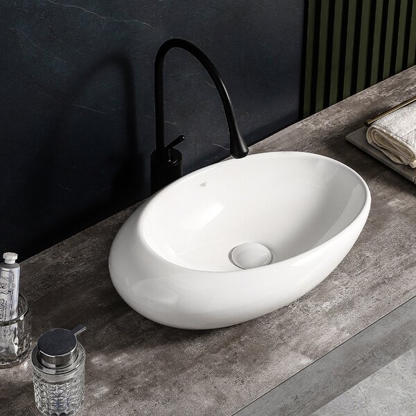 BPS-koupelny Keramické umývadlo na dosku EMMA WH 490 49x31 cm, biele