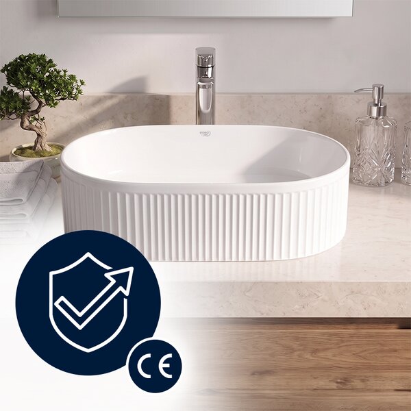 BPS-koupelny Keramické umývadlo na dosku ELIX WH 490 49x31 cm, biele