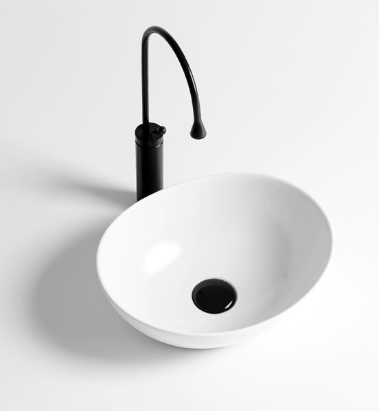 BPS-koupelny Keramické umývadlo na dosku LUMO WH 500 50x37 cm, biele