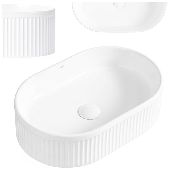 BPS-koupelny Keramické umývadlo na dosku ELIX WH 490 49x31 cm, biele