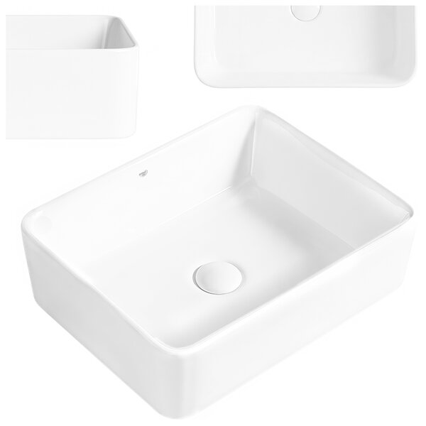 BPS-koupelny Keramické umývadlo na dosku LUXO WH 480 48x37 cm, biele