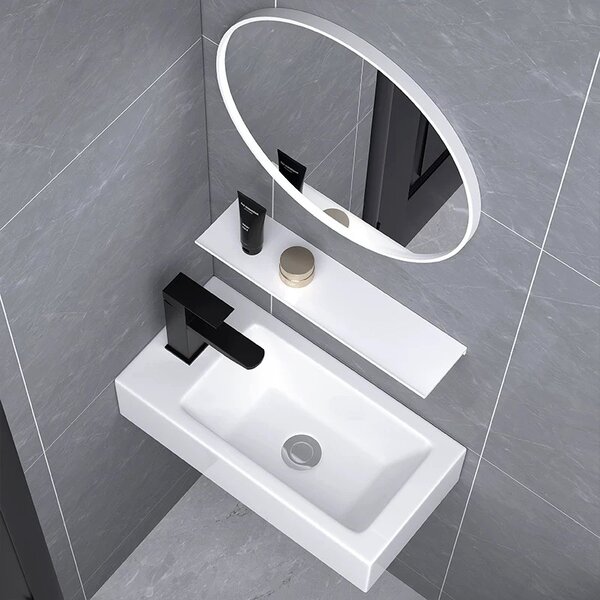 BPS-koupelny Keramické umývadlo na dosku LUCY WH 460 25x46 cm, biele