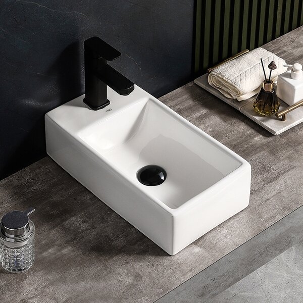 BPS-koupelny Keramické umývadlo na dosku LUCY WH 460 25x46 cm, biele
