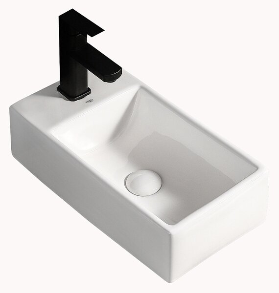 BPS-koupelny Keramické umývadlo na dosku LUCY WH 460 25x46 cm, biele