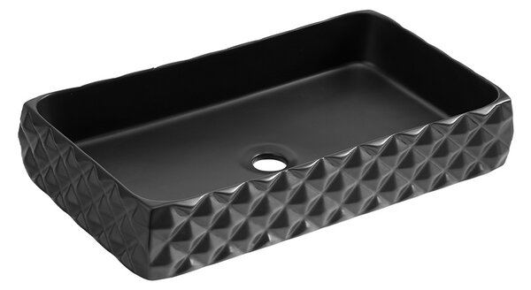 BPS-koupelny Keramické umývadlo na dosku PEARL MTB 605 60,5x34 cm, čierne matné