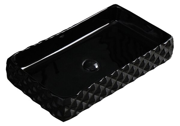 BPS-koupelny Keramické umývadlo na dosku PEARL BL 605 60,5x34 cm, čierne