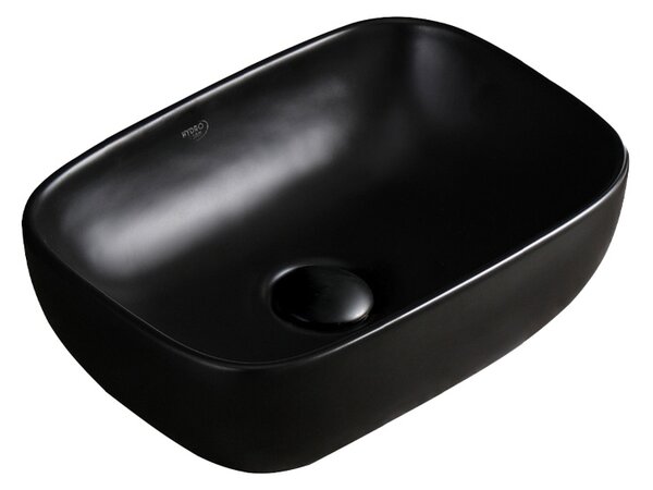 BPS-koupelny Keramické umývadlo na dosku MILO MTB 370 37x25 cm, čierne matné