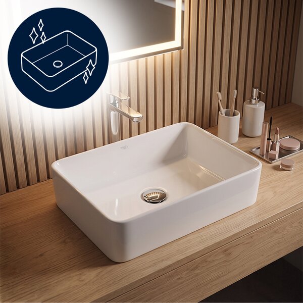 BPS-koupelny Keramické umývadlo na dosku LUXO WH 480 48x37 cm, biele
