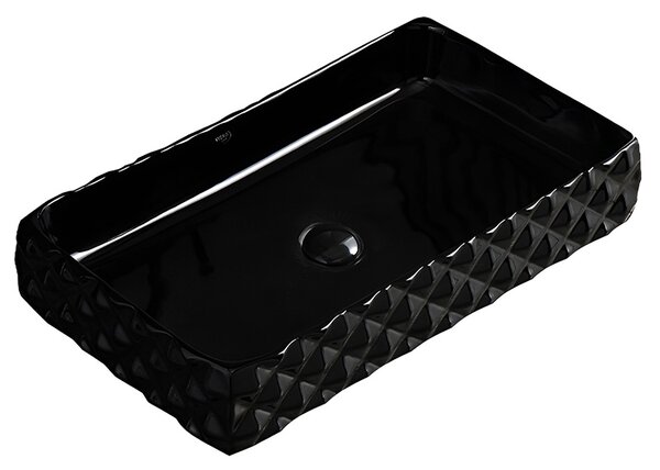 BPS-koupelny Keramické umývadlo na dosku PEARL BL 605 60,5x34 cm, čierne