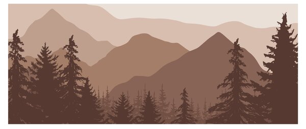 Obraz - Hnedé pohorie N⁰2 (120x50 cm)