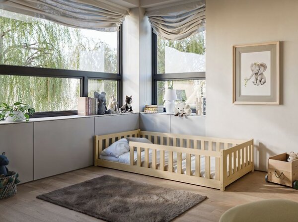 MAXMAX Detská Montessori posteľ z masívu borovice BETTY - 200x90 cm - PRÍRODNÁ