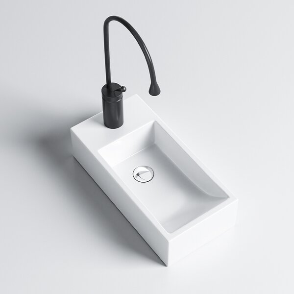 BPS-koupelny Keramické umývadlo na dosku LUCY WH 460 25x46 cm, biele