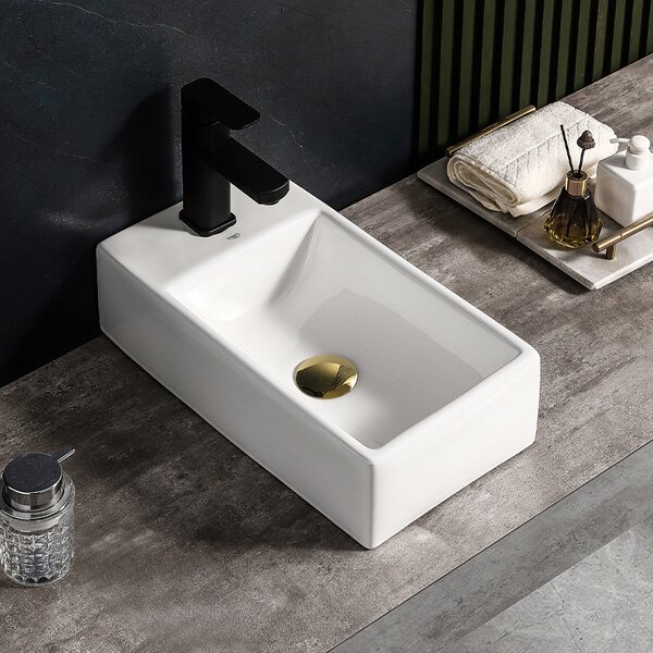 BPS-koupelny Keramické umývadlo na dosku LUCY WH 460 25x46 cm, biele