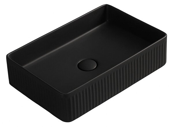 BPS-koupelny Keramické umývadlo na dosku AURA BL 500 50x34 cm, čierne matné