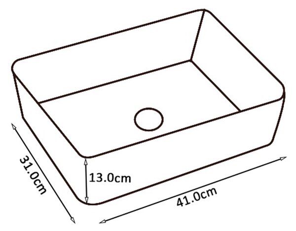 BPS-koupelny Keramické umývadlo na dosku LUXO MTB 410 41x31 cm, čierne matné