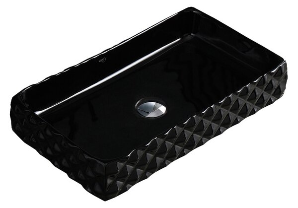 BPS-koupelny Keramické umývadlo na dosku PEARL BL 605 60,5x34 cm, čierne
