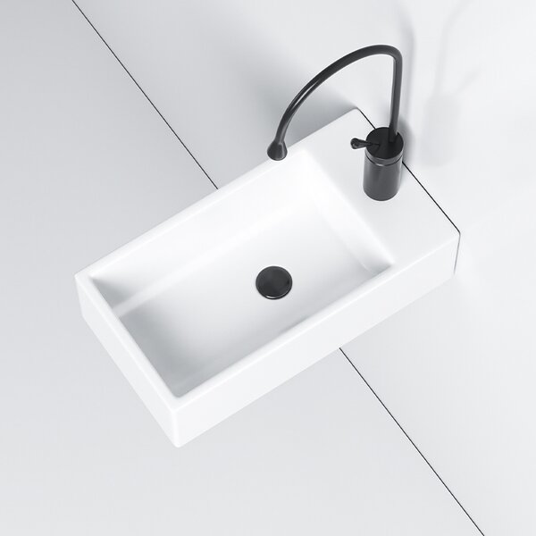 BPS-koupelny Keramické umývadlo na dosku LUCY WH 460 25x46 cm, biele
