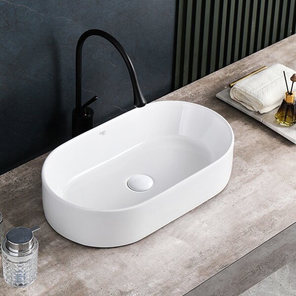 BPS-koupelny Keramické umývadlo na dosku NAVI WH 510 51x31 cm, biele
