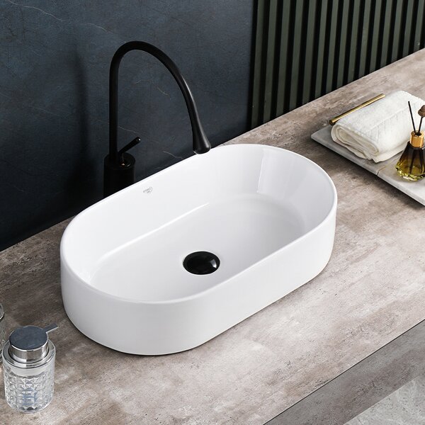 BPS-koupelny Keramické umývadlo na dosku NAVI WH 510 51x31 cm, biele