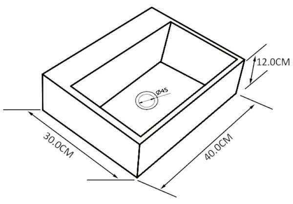BPS-koupelny Keramické umývadlo na dosku VIVA WH 400 40x30 cm, biele