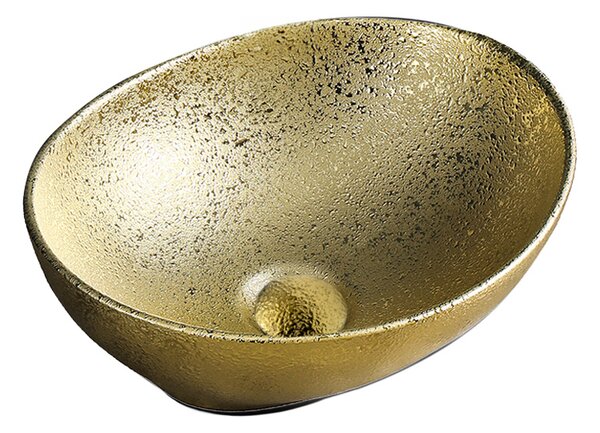 BPS-koupelny Keramické umývadlo na dosku LUMO GL 405 40,5x33 cm, zlaté štrukturálne