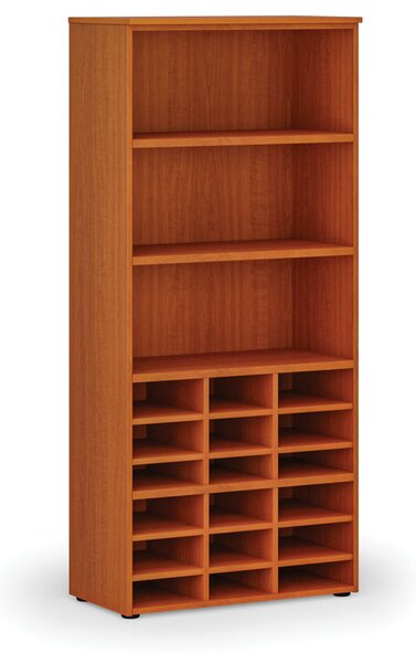 Triediaci regál PRIMO WOOD, 800 x 420 x 1781 mm, 18 priehradiek, čerešňa