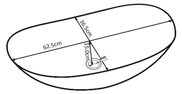 BPS-koupelny Keramické umývadlo na dosku LAVI WH 625 62,5x36 cm, biele