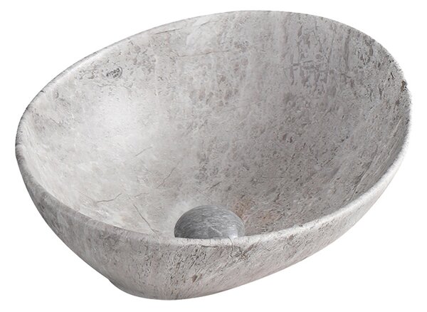 BPS-koupelny Keramické umývadlo na dosku LUMO MAR2 405 40,5x33 cm, sivý mramor