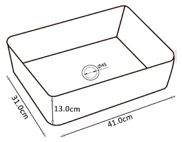 BPS-koupelny Keramické umývadlo na dosku LUXO BL 410 41x31 cm, čierne