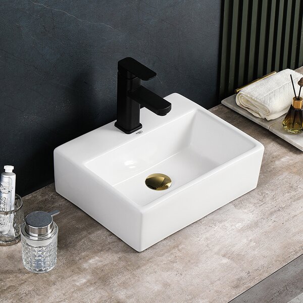 BPS-koupelny Keramické umývadlo na dosku VIVA WH 400 40x30 cm, biele