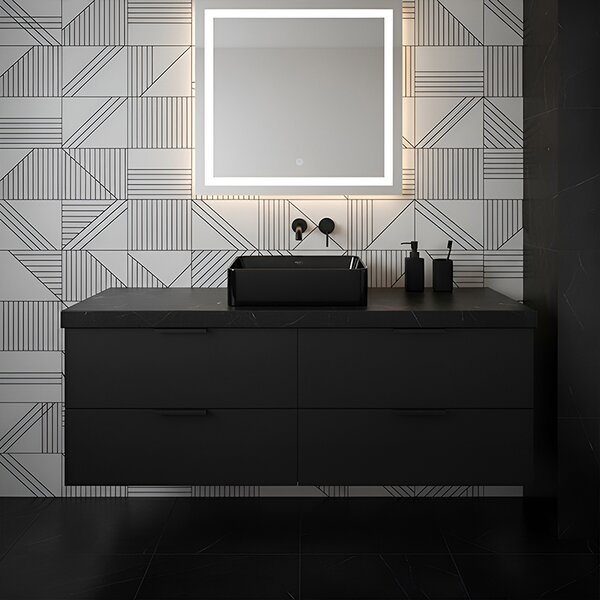 BPS-koupelny Keramické umývadlo na dosku LUXO BL 410 41x31 cm, čierne