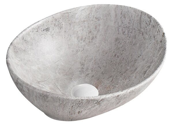 BPS-koupelny Keramické umývadlo na dosku LUMO MAR2 405 40,5x33 cm, sivý mramor