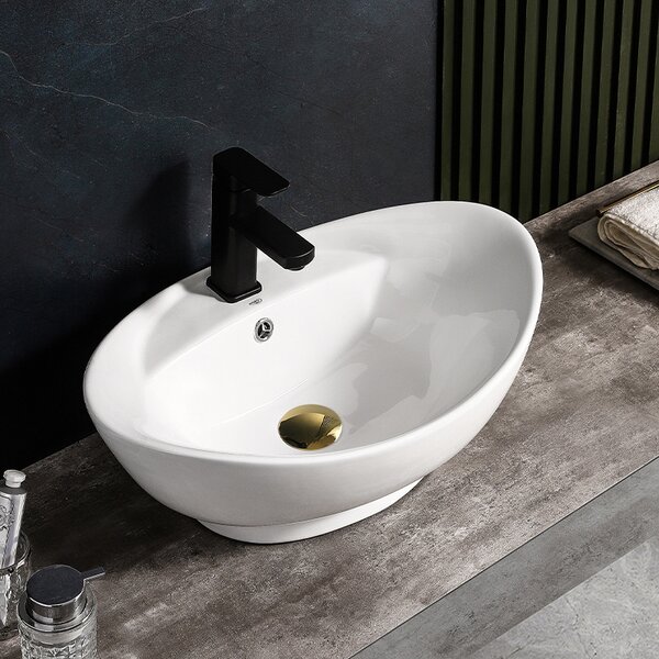 BPS-koupelny Keramické umývadlo na dosku TERA WH 585 58,8x39 cm, biele