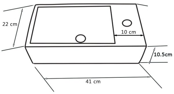 BPS-koupelny Keramické umývadlo na dosku LUCY WH 405 40,5x20 cm, biele