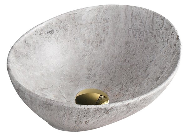 BPS-koupelny Keramické umývadlo na dosku LUMO MAR2 405 40,5x33 cm, sivý mramor