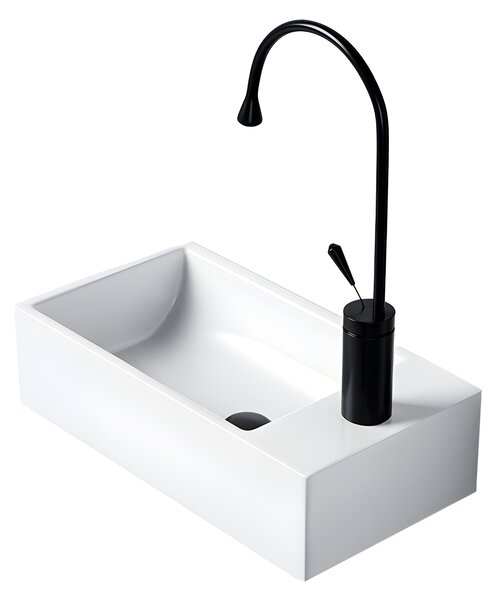 BPS-koupelny Keramické umývadlo na dosku LUCY WH 405 40,5x20 cm, biele
