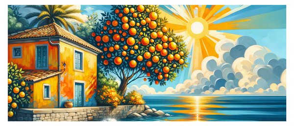 Obraz - Dom s pomarančmi I. (120x50 cm)