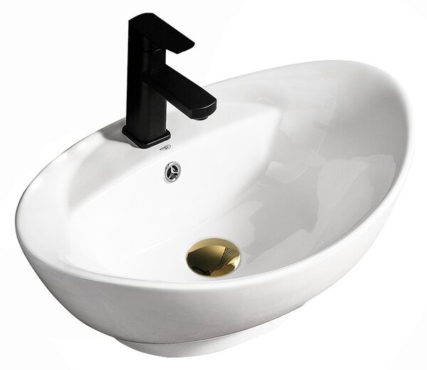 BPS-koupelny Keramické umývadlo na dosku TERA WH 585 58,8x39 cm, biele