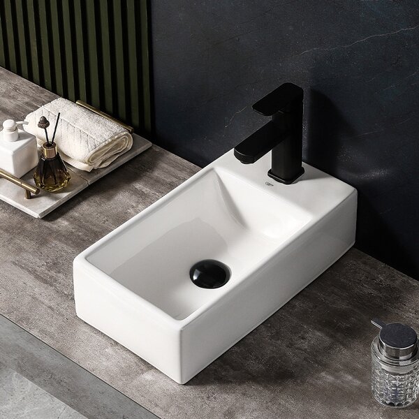 BPS-koupelny Keramické umývadlo na dosku LUCY WH 405 40,5x20 cm, biele