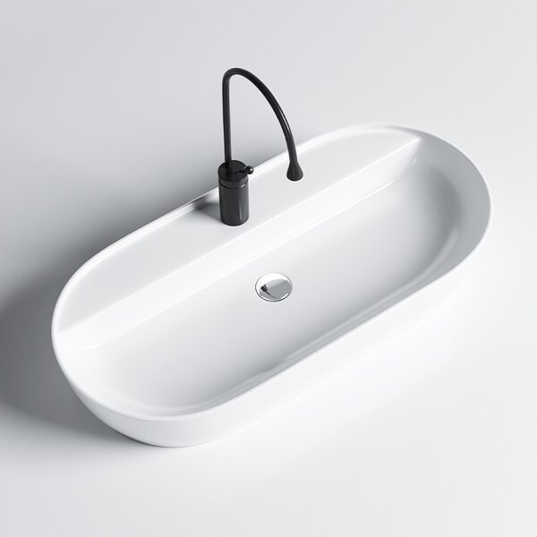 BPS-koupelny Keramické umývadlo na dosku EMI WH 810 81x41 cm, biele