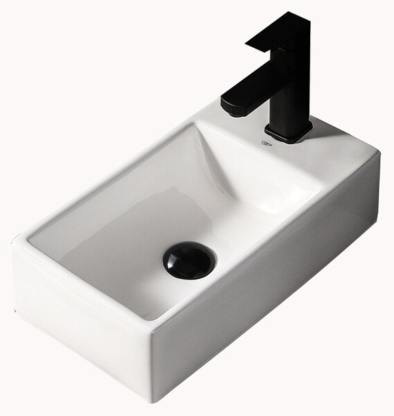 BPS-koupelny Keramické umývadlo na dosku LUCY WH 405 40,5x20 cm, biele