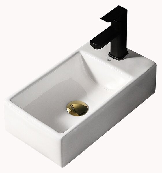 BPS-koupelny Keramické umývadlo na dosku LUCY WH 405 40,5x20 cm, biele