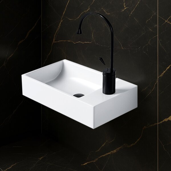 BPS-koupelny Keramické umývadlo na dosku LUCY WH 405 40,5x20 cm, biele